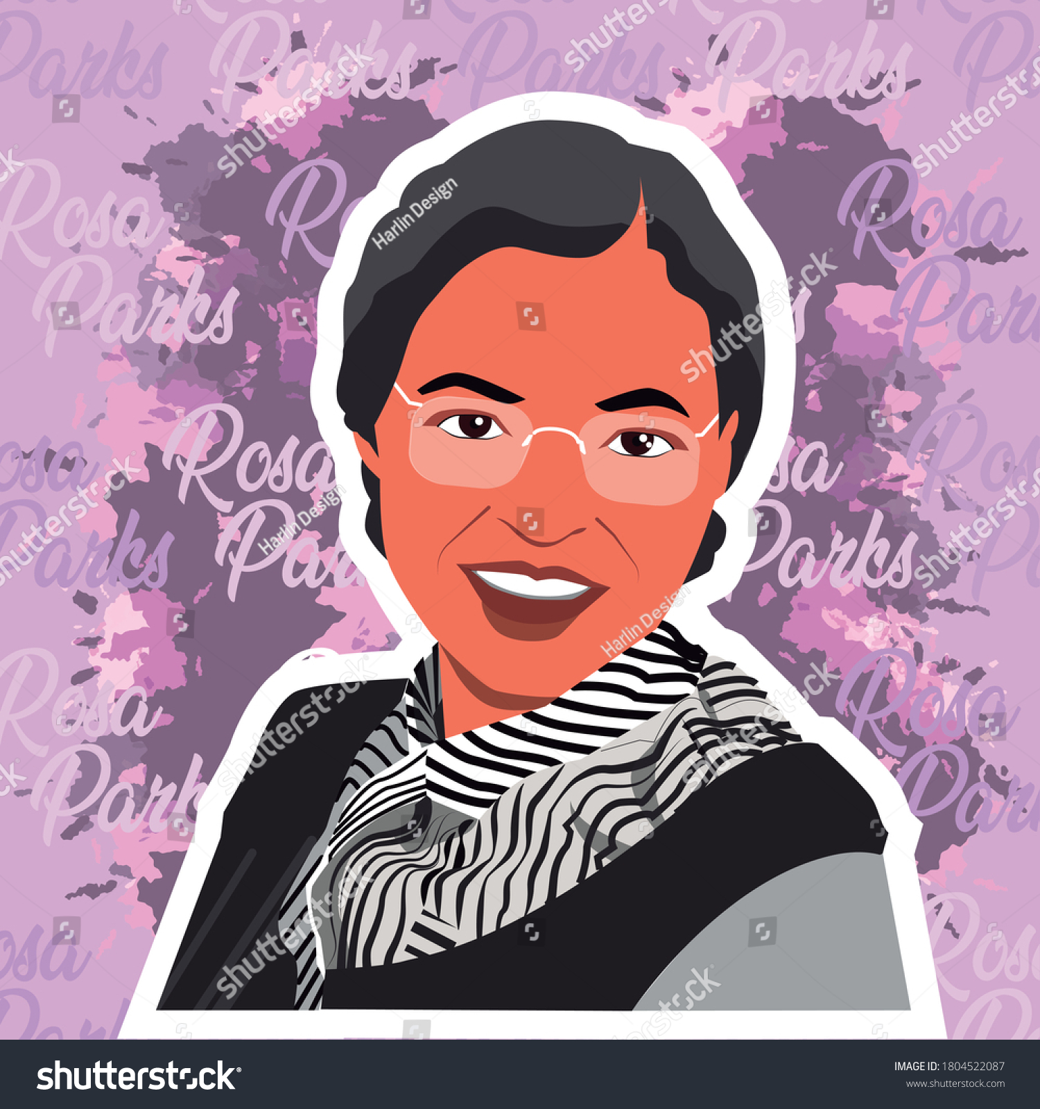 Vector rosa parks first lady civil stock vector royalty free