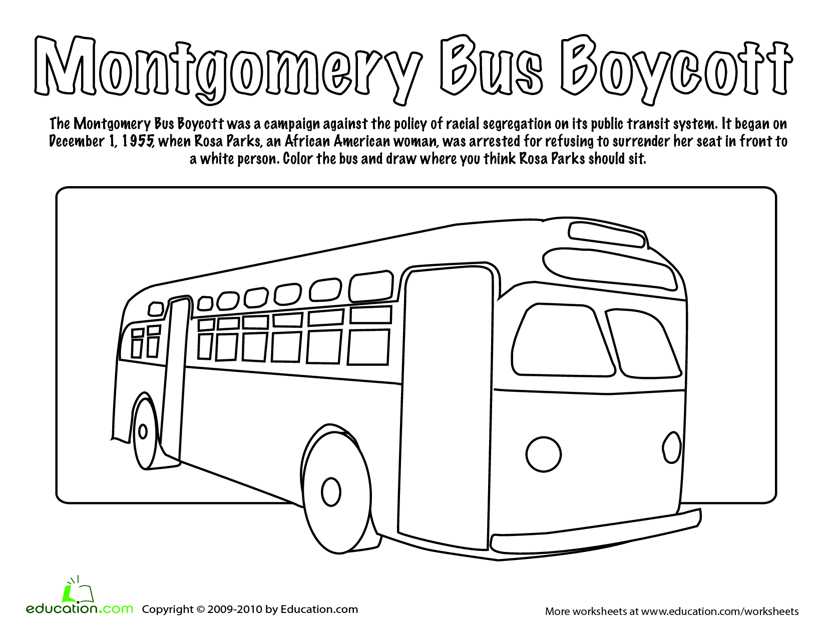 Rosa parks coloring page black history month activities rosa parks black history