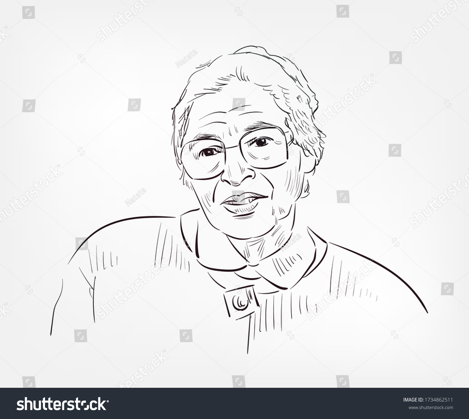 Rosa louise mccauley parks famous american stock vector royalty free