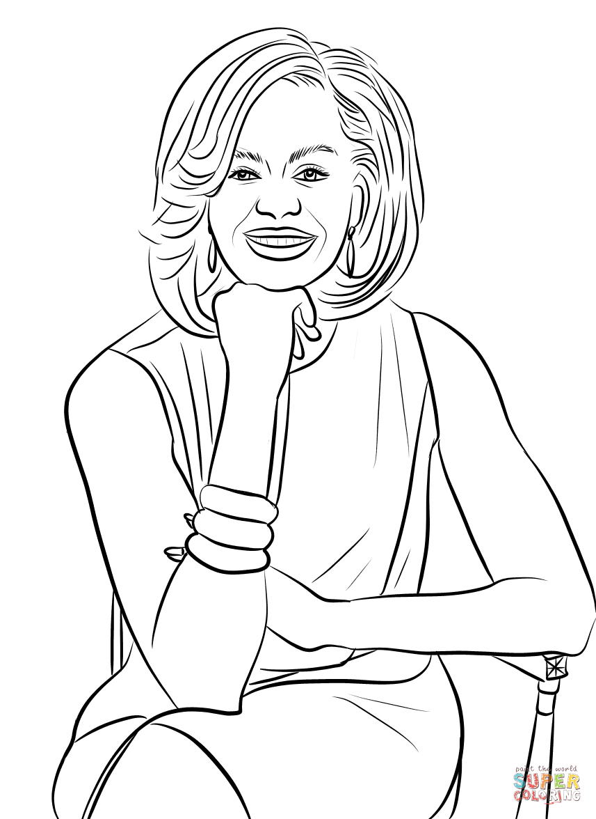 Michelle obama coloring page free printable coloring pages