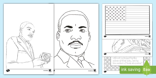 Martin luther king jr colouring teacher made