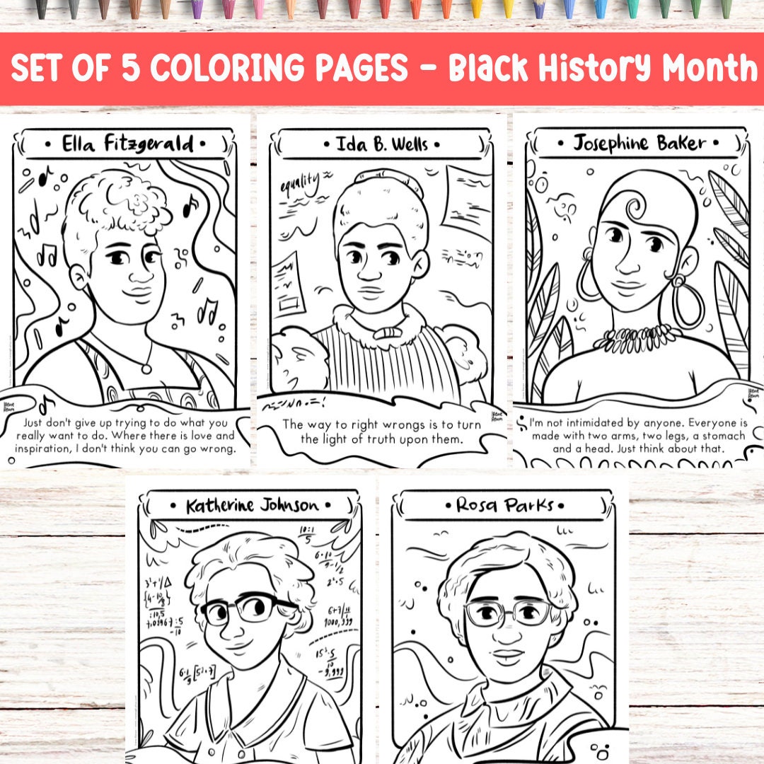 Black history month coloring sheet black women in history