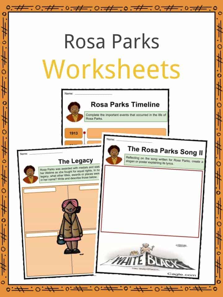Rosa parks facts worksheets information biography for kids