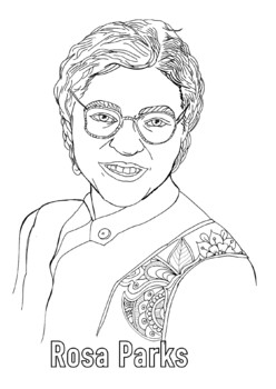 Rosa parks coloring page black history month womens history month
