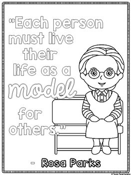 Martin luther king jr rosa parks coloring page freebie by texas teacherella