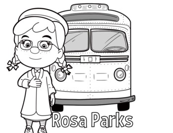 Black history month rosa parks coloring page by wonder media tpt