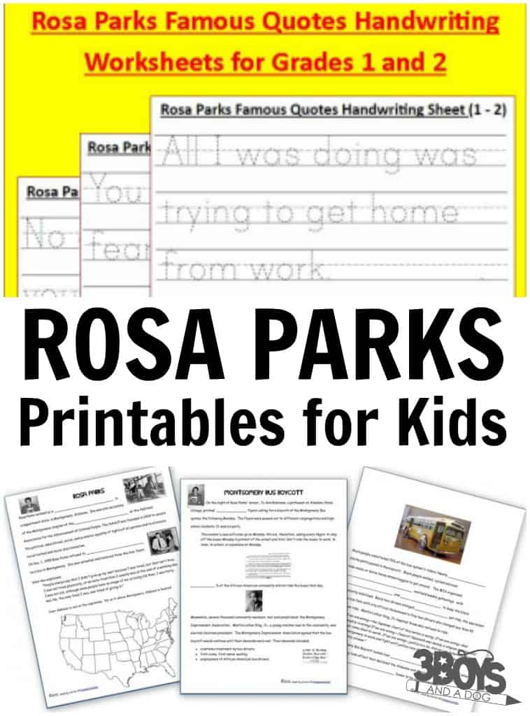 Rosa parks printables for kids