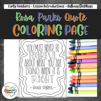 Rosa parks quote black history month coloring pagecoloring sheet