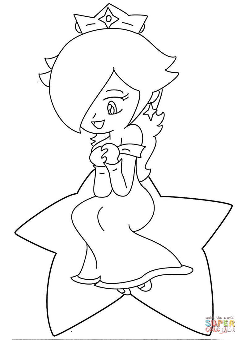 Kid rosalina coloring page free printable coloring pages