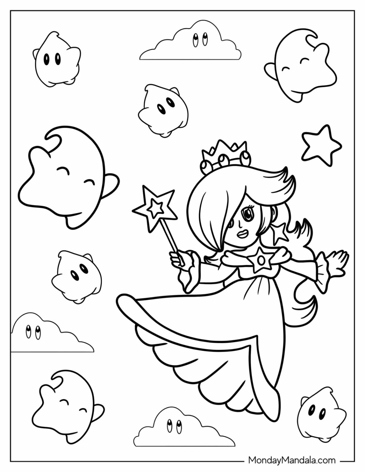 Rosalina coloring pages free pdf printables