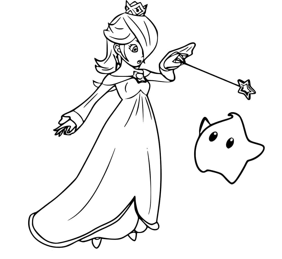 Rosalina from mario bros coloring page