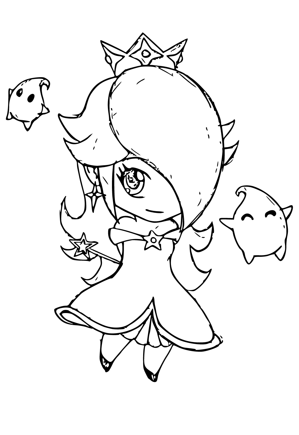 Free printable rosalina characters coloring page for adults and kids