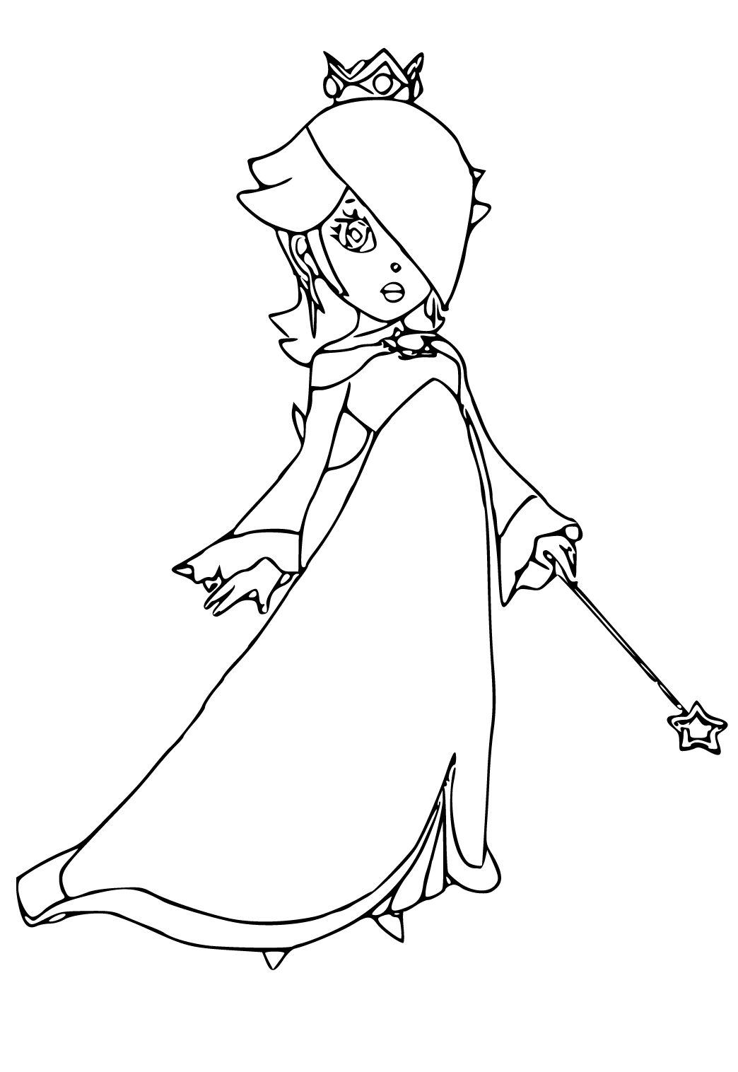 Free printable rosalina crown coloring page for adults and kids
