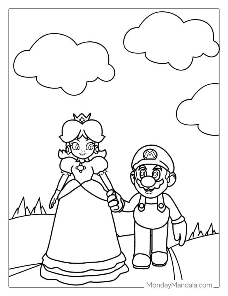 Mario coloring pages free pdf printables