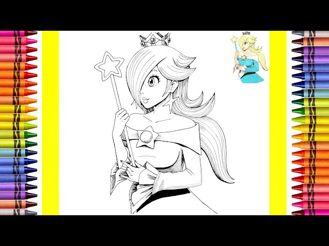 The coloring couple presents coloring princess rosalina from super mario how to color