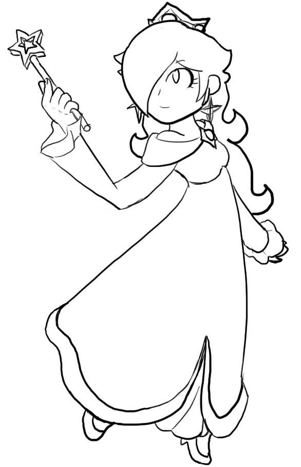 Rosalina lineart dont fave by mario