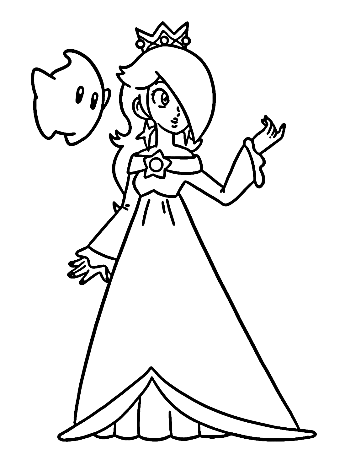 Rosalina from super mario coloring page