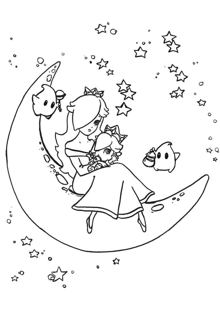 Rosalina from mario coloring page