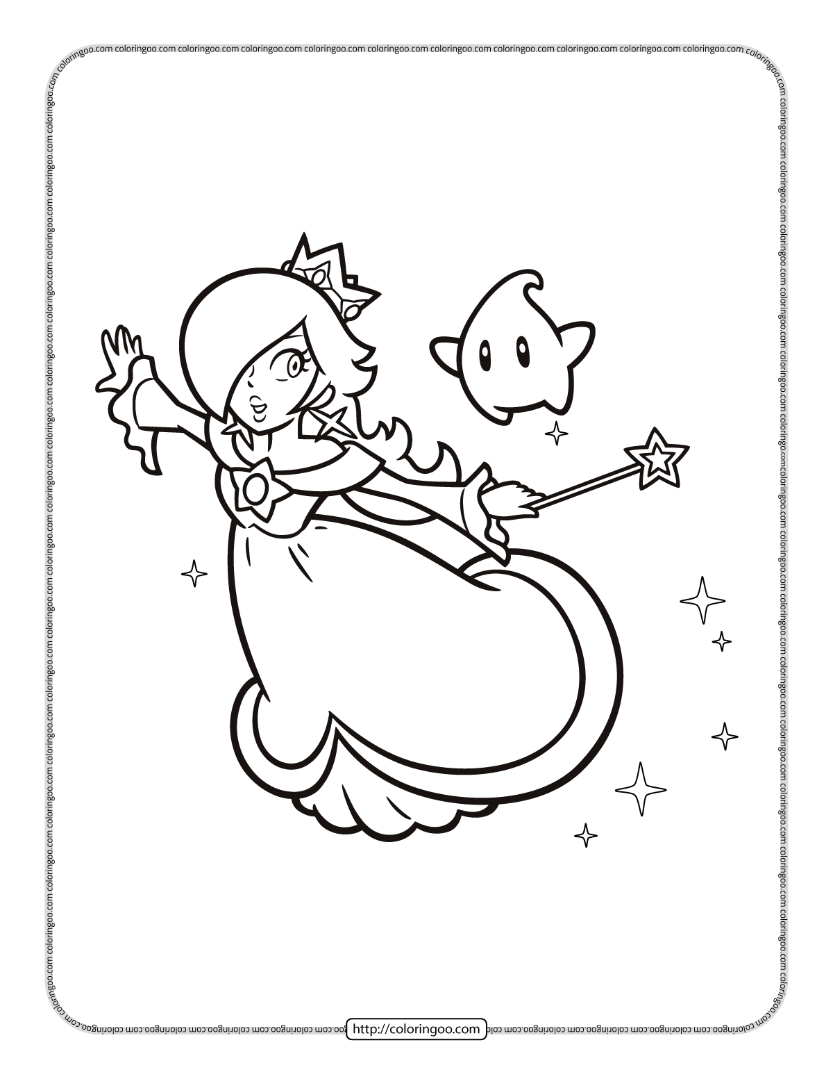 Princess rosalina coloring page