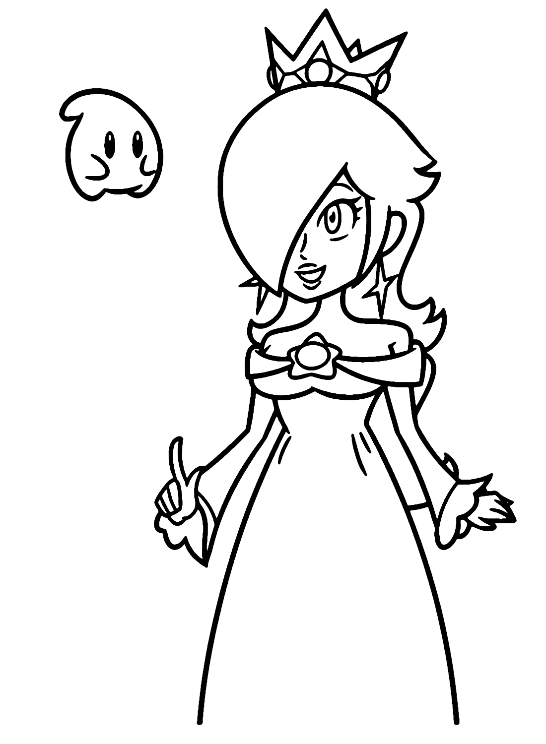 Rosalina in mario bros coloring page