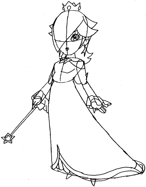 How to draw rosalina from wii mario kart step by step drawing tutorial