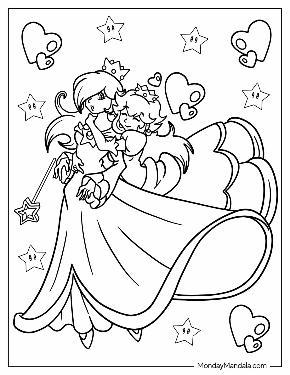 Rosalina coloring pages free pdf printables