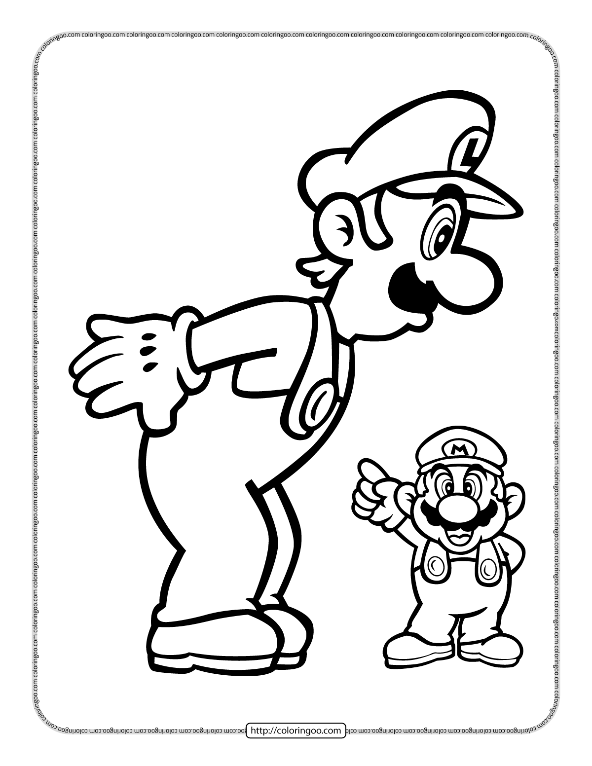 Mario and luigi coloring pages