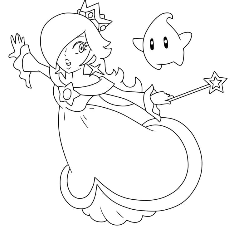 Happy rosalina coloring page