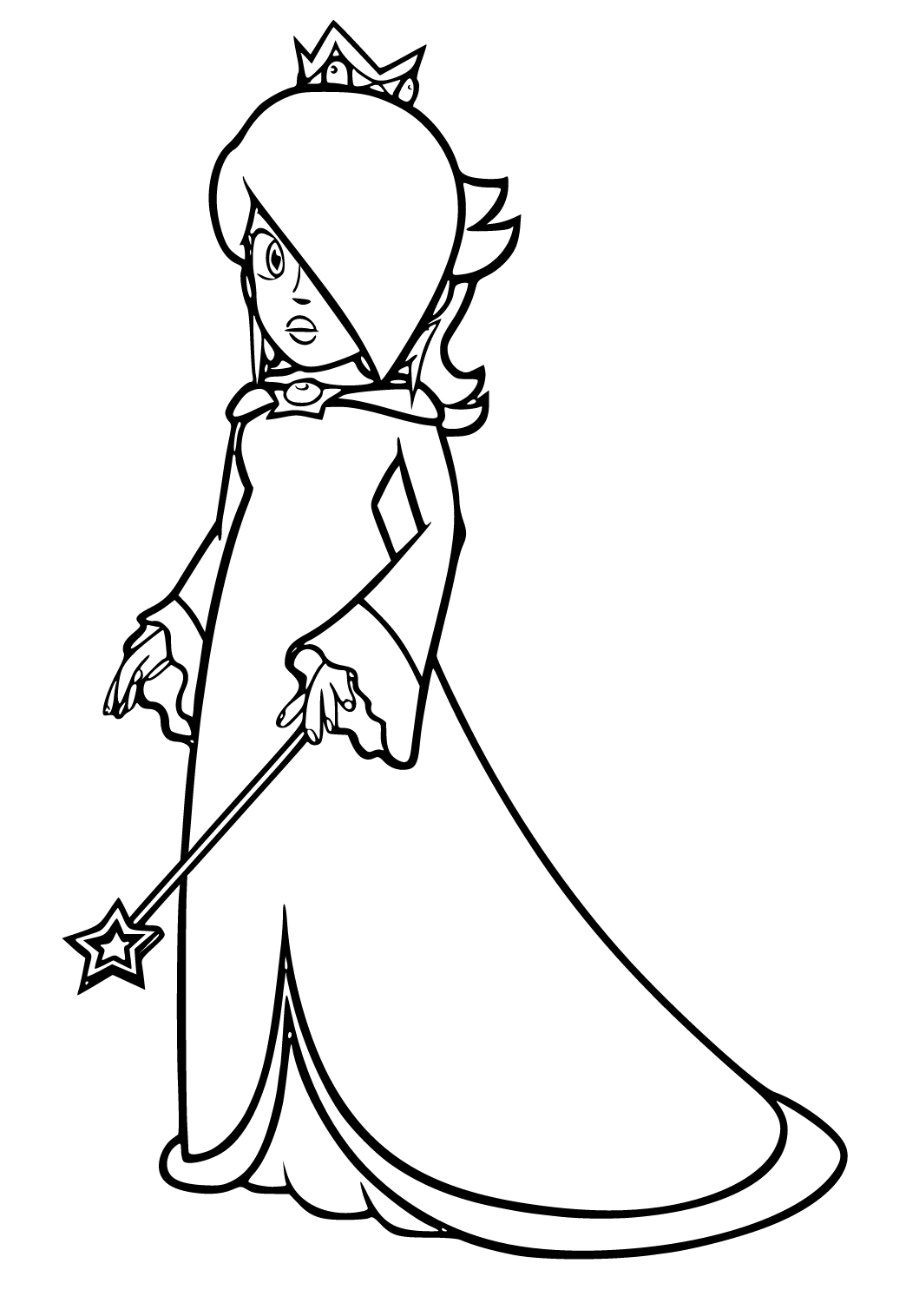 Free printable rosalina magic coloring page sheet and picture for adults and kids girls and boys