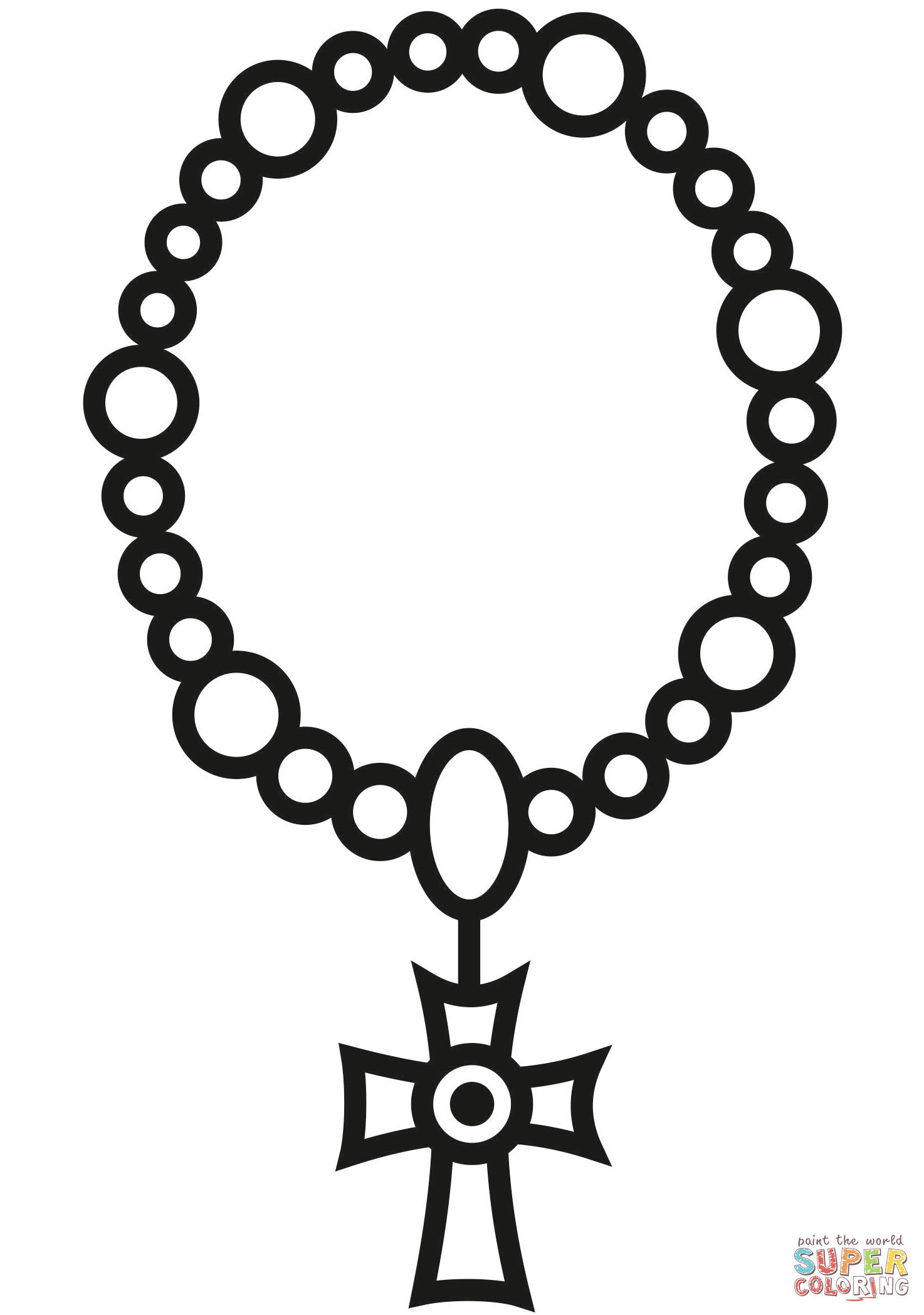 Rosary coloring page free printable coloring pages