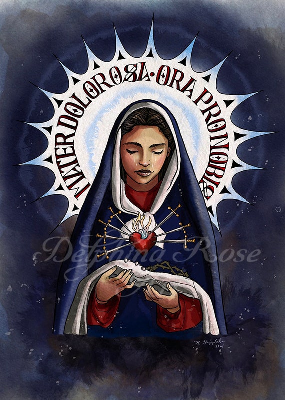 Catholic coloring page seven sorrows of mary mater dolorosa sorrowful mother pdf