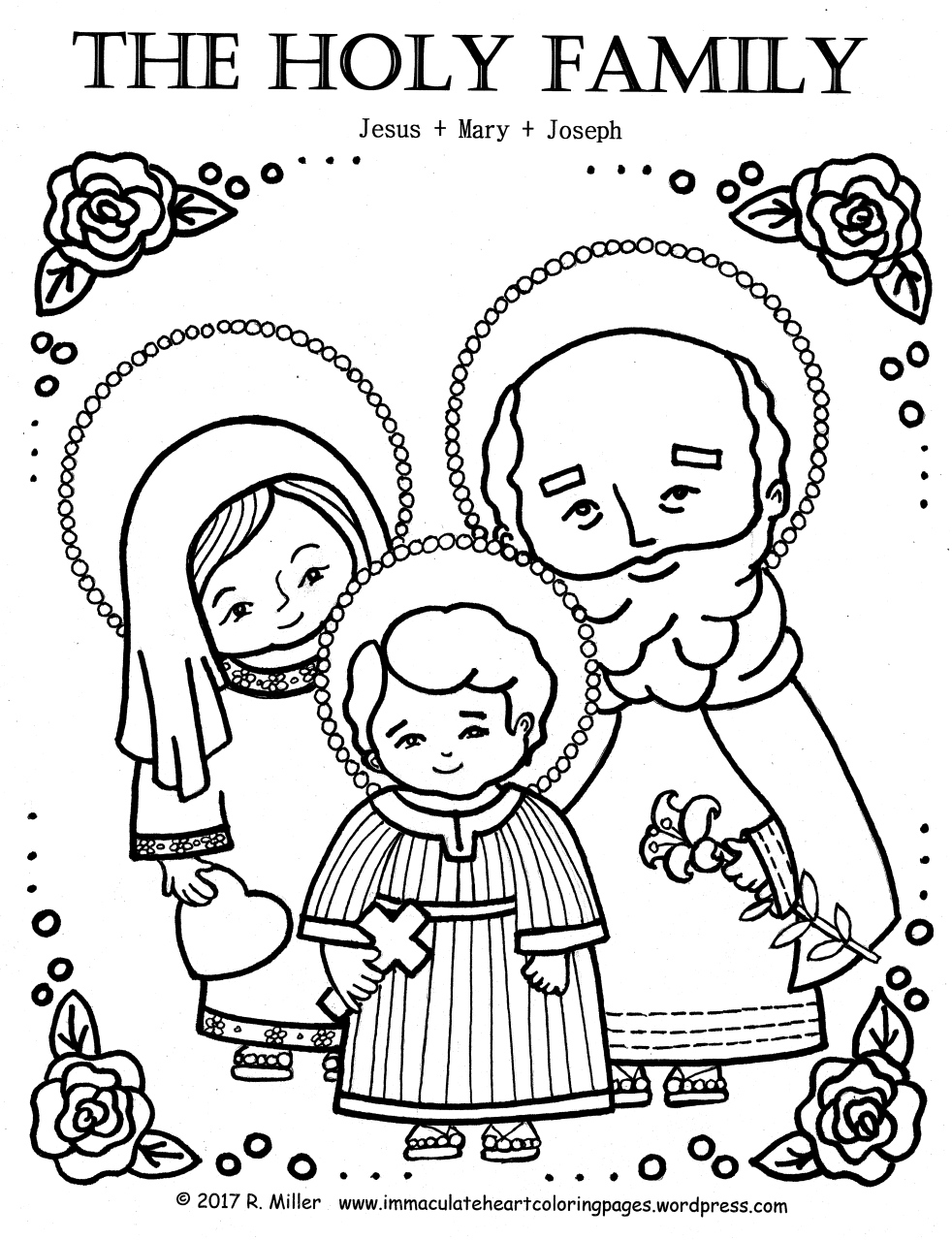 Easy to color â immaculate heart coloring pages