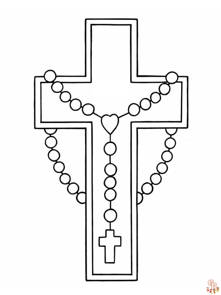 Printable rosary coloring pages free for kids and adults