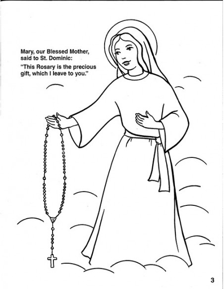 Coloring book about the rosary