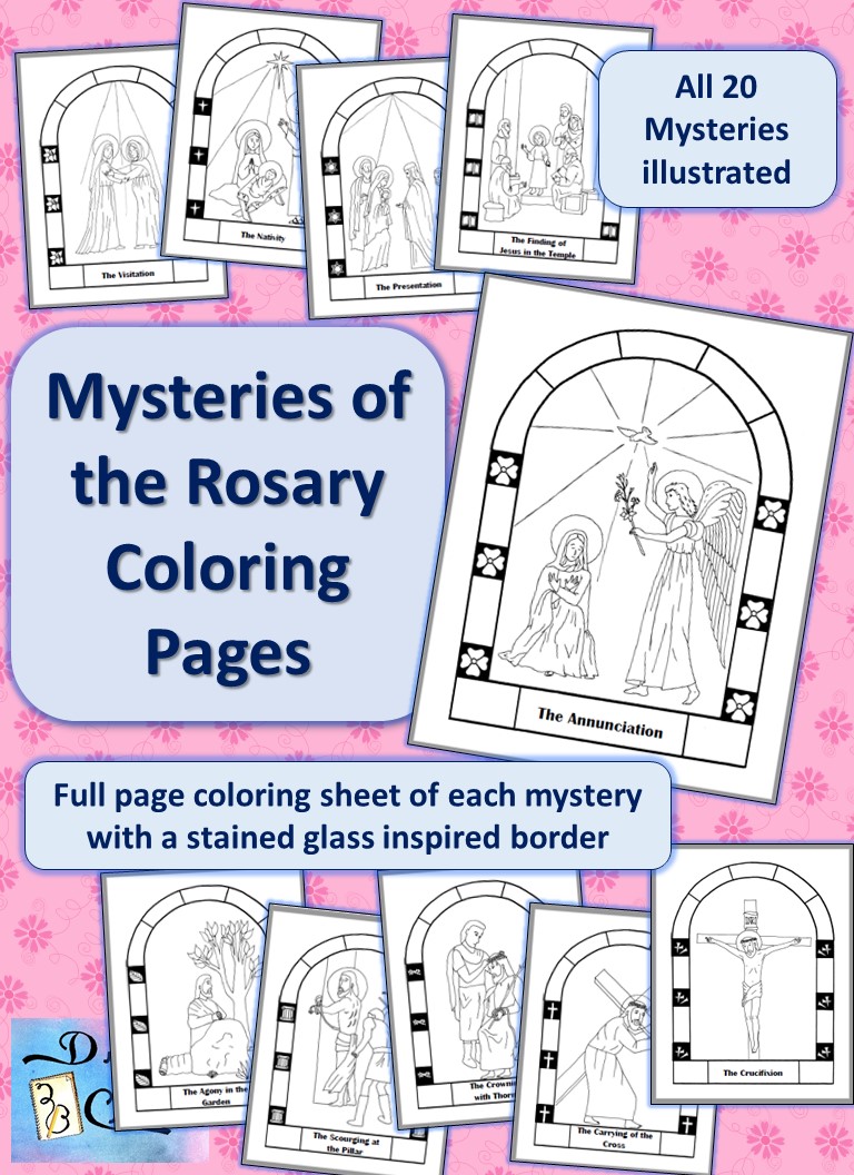 Mysteries of the rosary coloring pages
