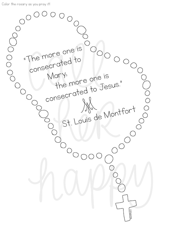 St louis de montfort rosary printable coloring page sheet lazy liturgical year catholic resources for kids feast day prayer activities jesus