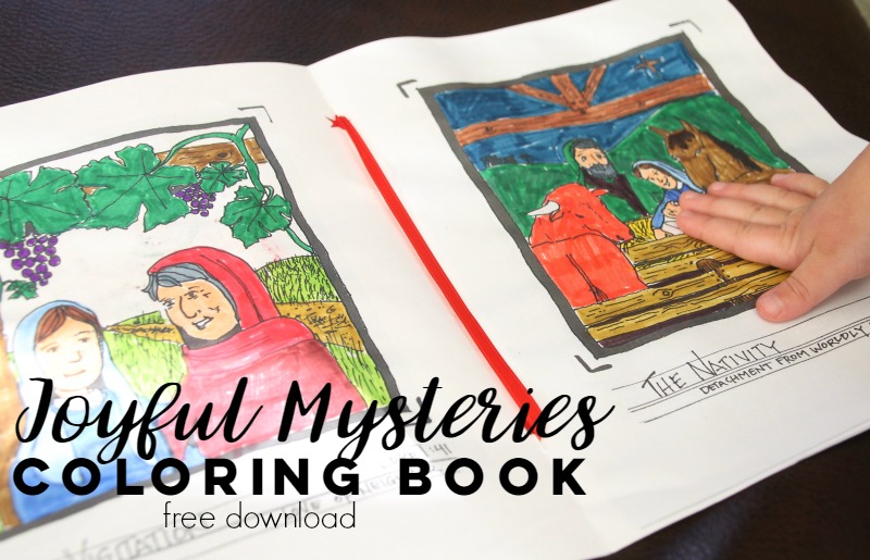 Joyful mysteries of the rosary free coloring book