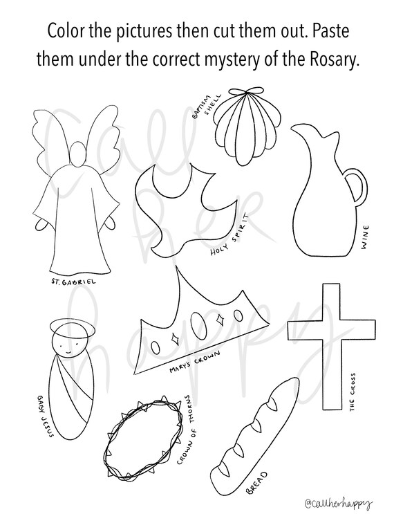 Month of the rosary mary coloring page sheet printable catholic resources for kids lazy liturgical year feast day holiday prayer activity