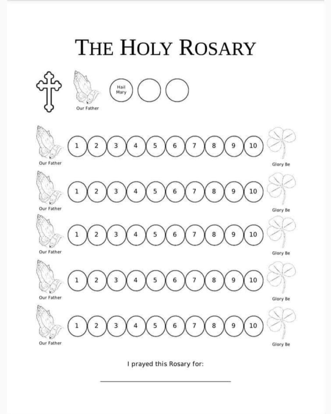 Rosary printables â catholic schools parents network