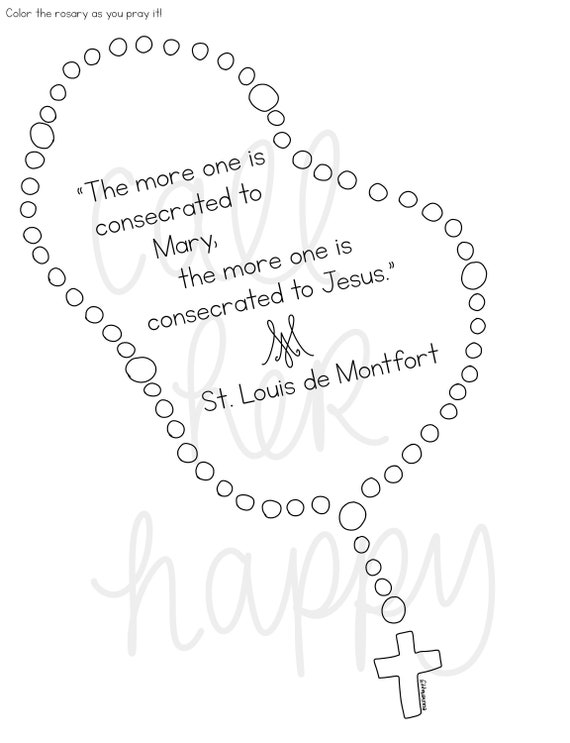 St louis de montfort rosary printable coloring page sheet lazy liturgical year catholic resources for kids feast day prayer activities jesus
