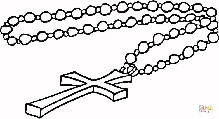 Rosary coloring page free printable coloring pages