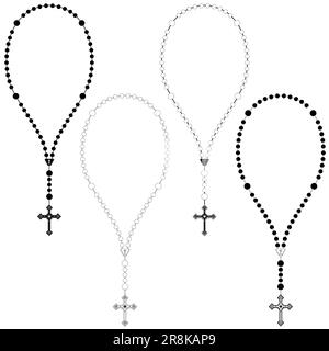 Rosary necklace vector vectors black and white stock photos images