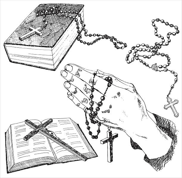 Rosary beads stock illustrations royalty