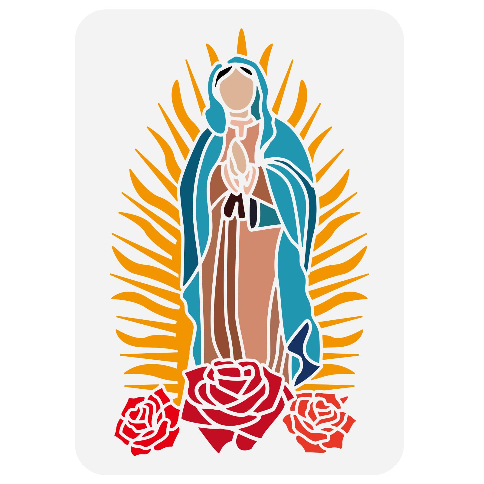 Fingerinspire virgin mary painting stencil xinch reusable our lady drawing template religious character plastic stencil decorative rosary stencil for painting on wood canvas wall everything else