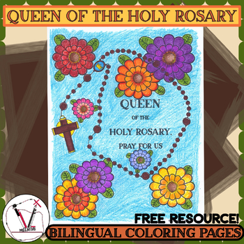 Rosary coloring page tpt