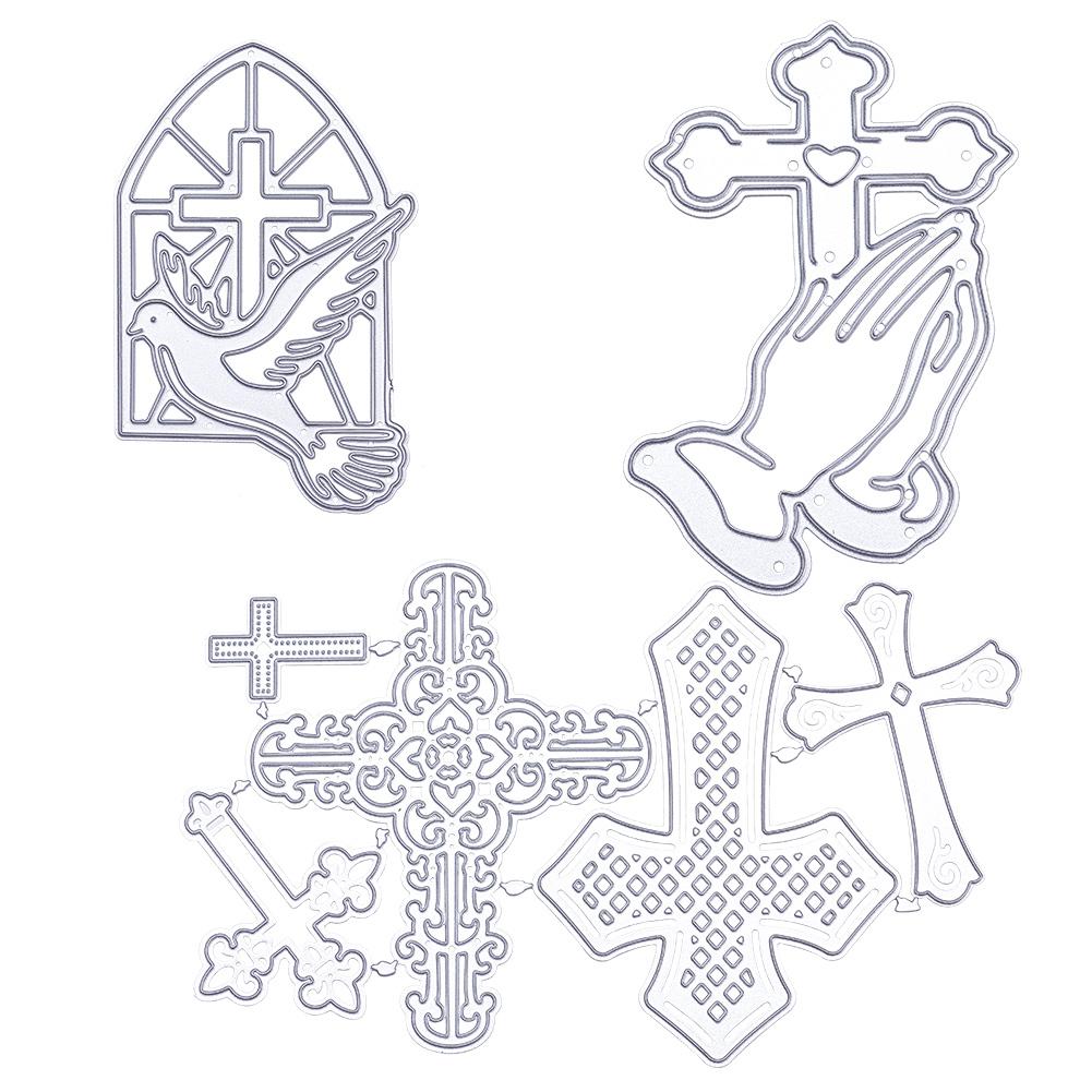 Pcs cross metal cutting dies stencils for card making christ