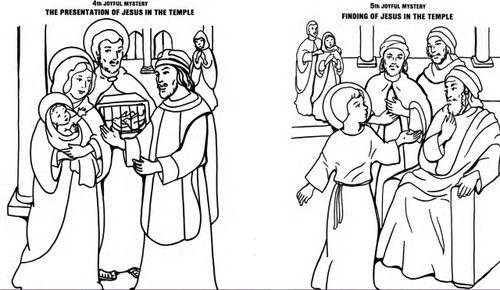 Coloring book about the rosary paperback pages