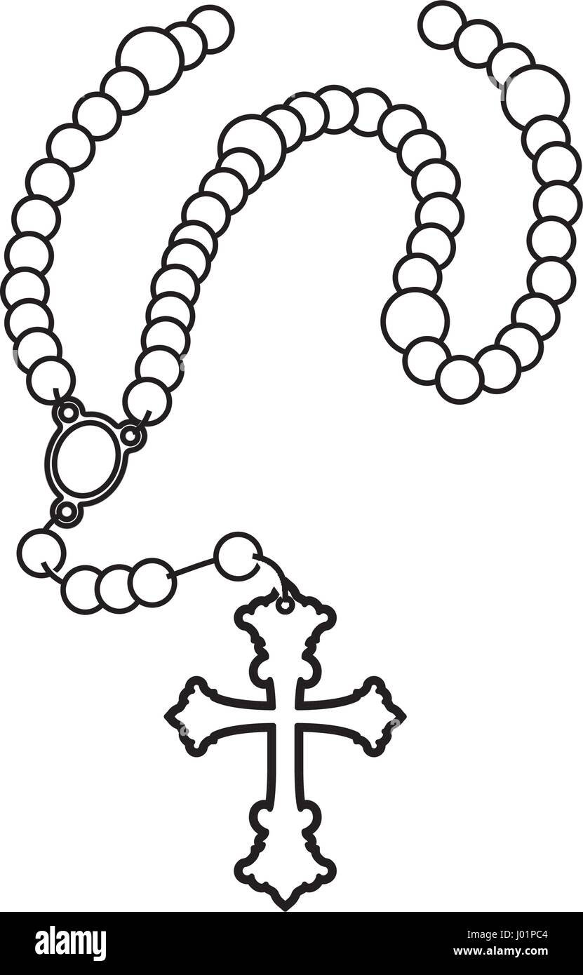 Rosary necklace vector vectors black and white stock photos images