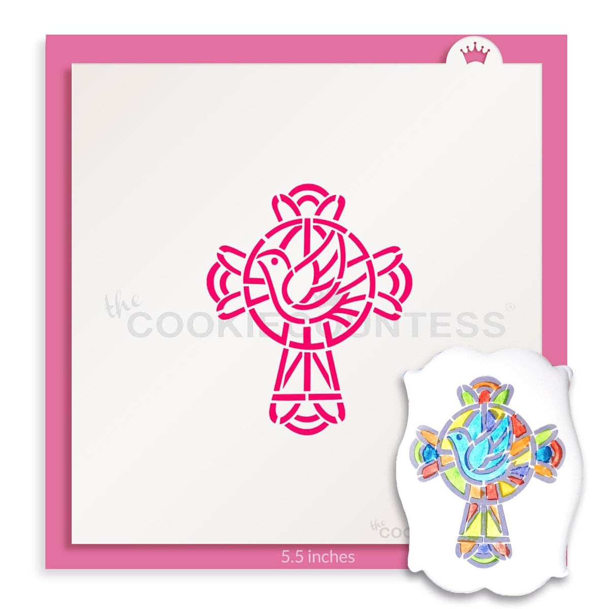 Stained glass cross stencil for cookies cakes easter â the cookie countess