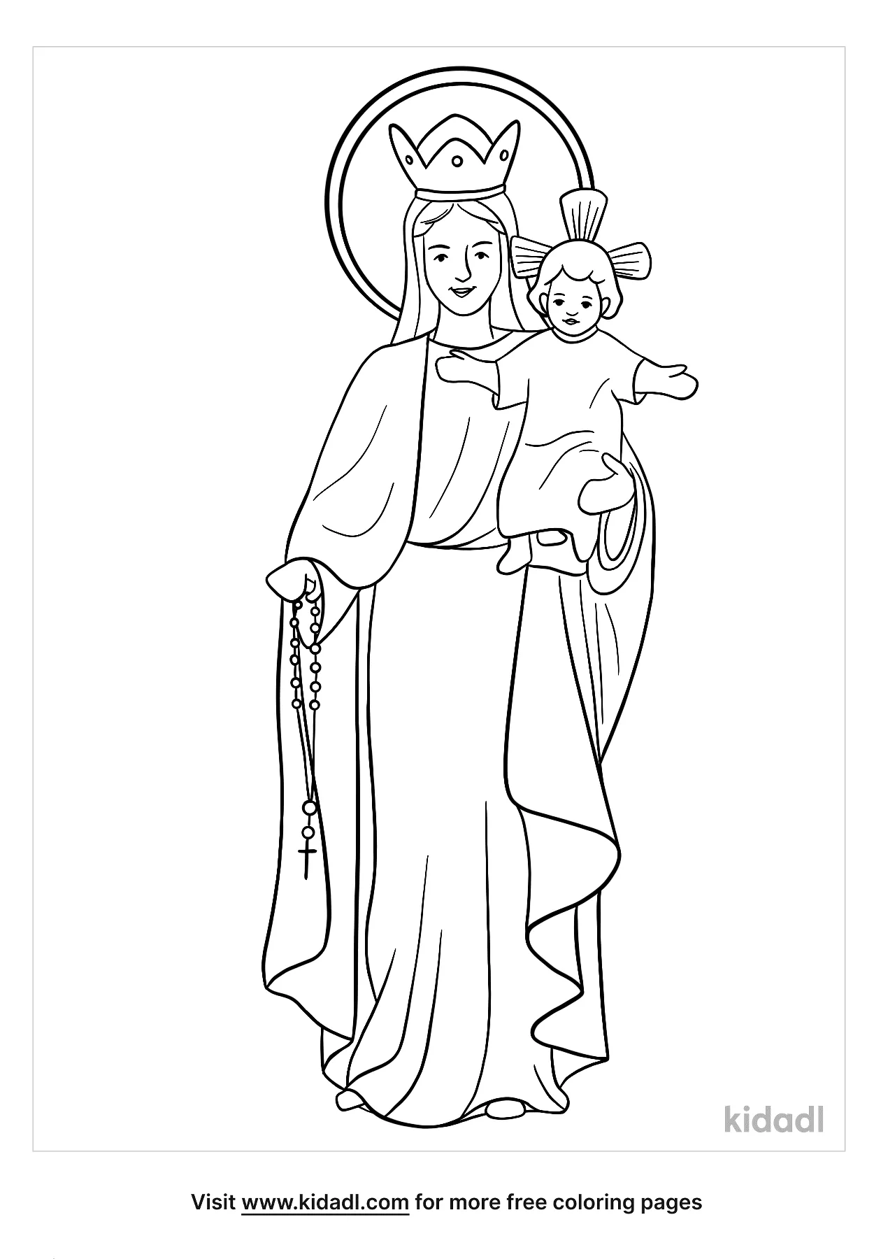 Free our lady of the rosary coloring page coloring page printables